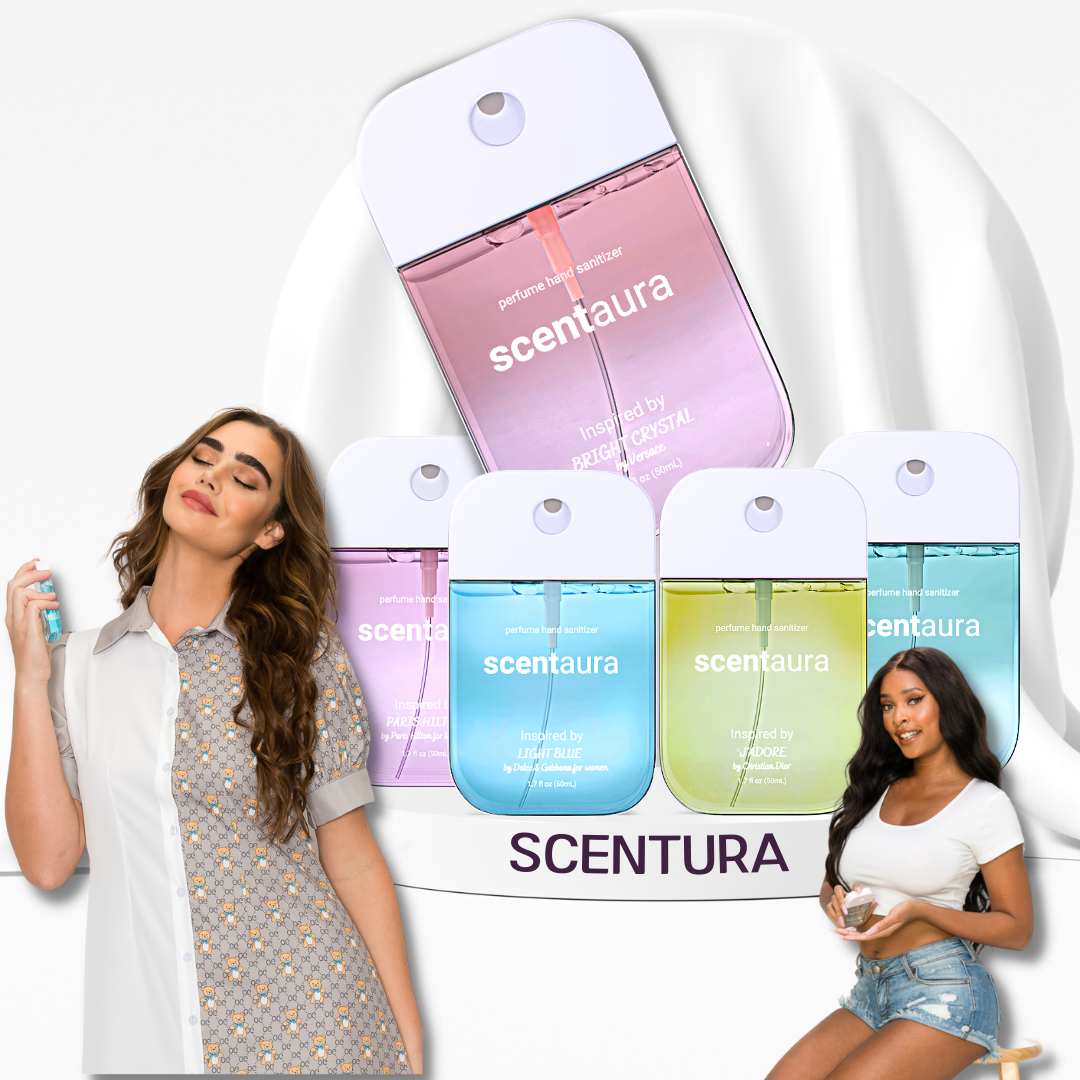 Scentaura Fragrance Perfume Hand Sanitizer VARIETY 4-PACK