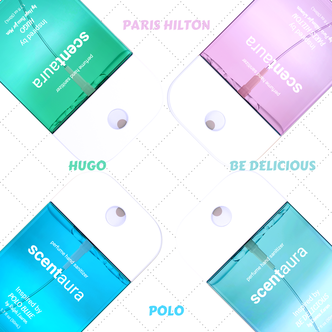 Scentaura Fragrance Perfume Hand Sanitizer VARIETY 4-PACK